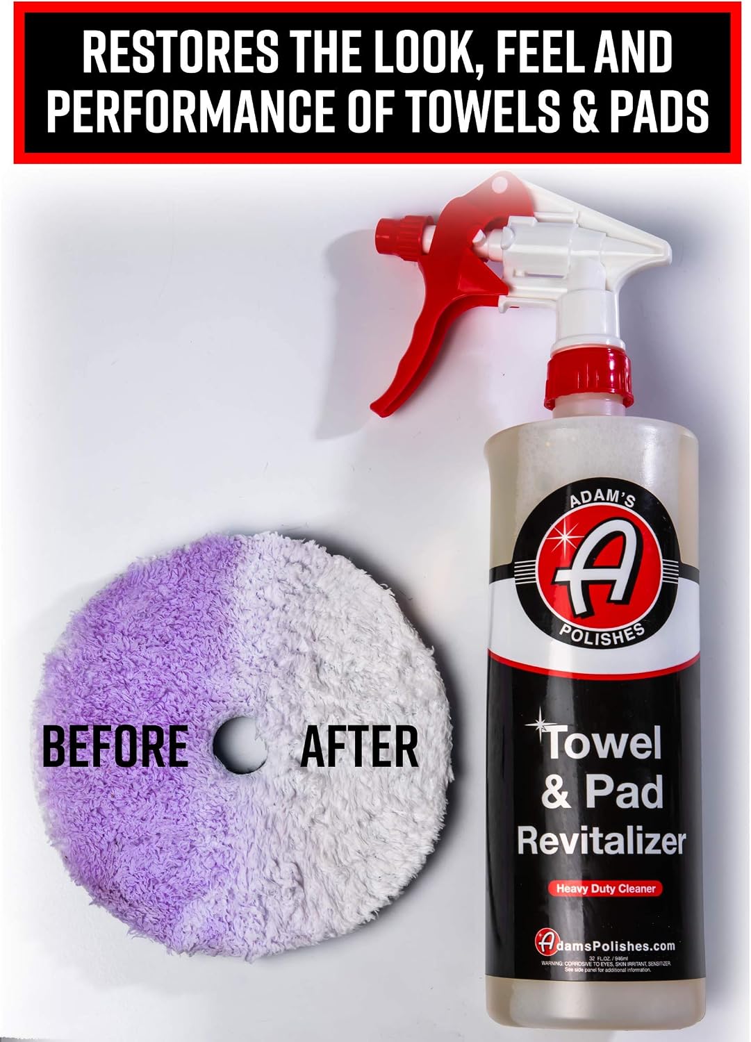 Adam's Polishes Microfiber Towel & Pad Cleaner - Keep Your Detailing Cloths, Applicators, & Pads Bright and Soft to Ensure a Scratch Free Surface - Tough on Grime, Gentle on Microfiber & Pads