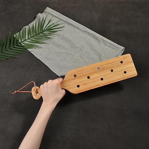Miniatura 7 de HILAZA Paleta de madera de bambú grande de 17 pulgadas con agujeros de flujo de aire