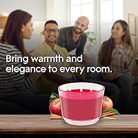 Vista 8 de Glade Tarro de vela perfumada de 3 mechas, manzana y canela, ambientador infundido con aceites esenciales, 6.8 onzas, 3