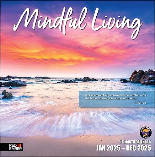 RED EMBER Mindful Living con citas inspiradoras 2024 - Calendario de pared mensual colgante 12 x 24 pulgadas abierto Papel grueso y resistente RED EMBER Mindful Living con citas inspiradoras 2024 - Calendario de pared mensual colgante 12 x 24 pulgadas abierto Papel grueso y resistente