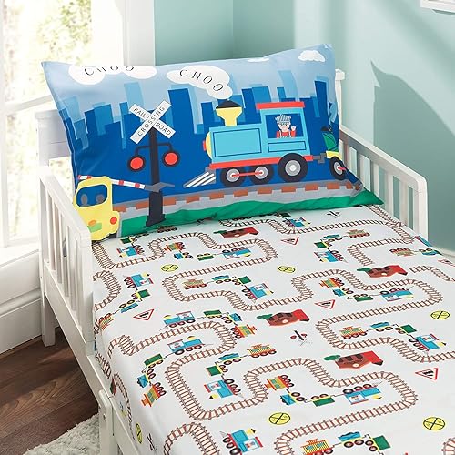 Miniatura 7 de EVERYDAY KIDS Juego de ropa de cama de 4 piezas para niños, incluye edredón, sábana plana, sábana bajera y funda de almohada reversible, Poliéster &