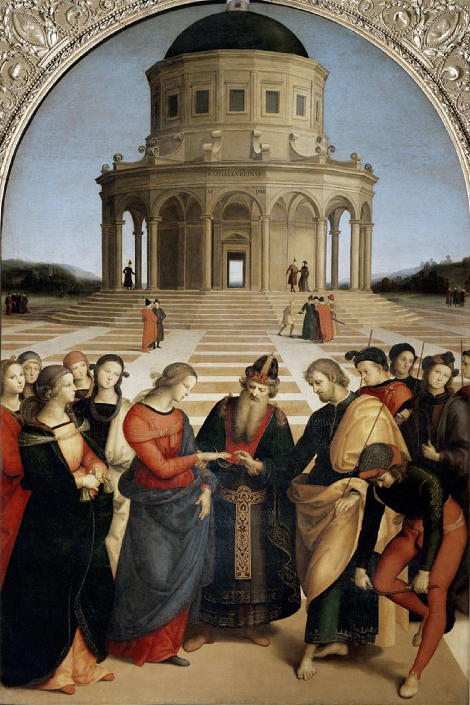 ARTXLXXBN Famous Print Painting Colorful Art Print the Marriage of the Virgin by Raphael Canvas Art Decorations for Home Decor 60x90cm