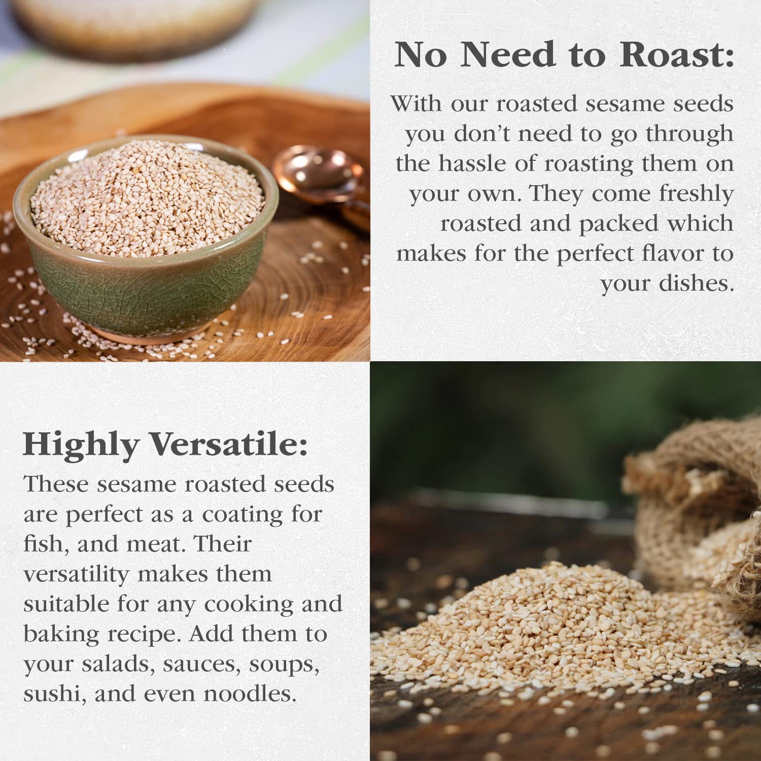 Shirakiku Roasted Sesame Seeds (IRI GOMA) | Perfect for Salad, Sushi, and Noodles Topping | Toasted Sesame Seeds with an Enticing Aroma, Flavor, and Crunch, 5 lb - ( Pack of 1 )