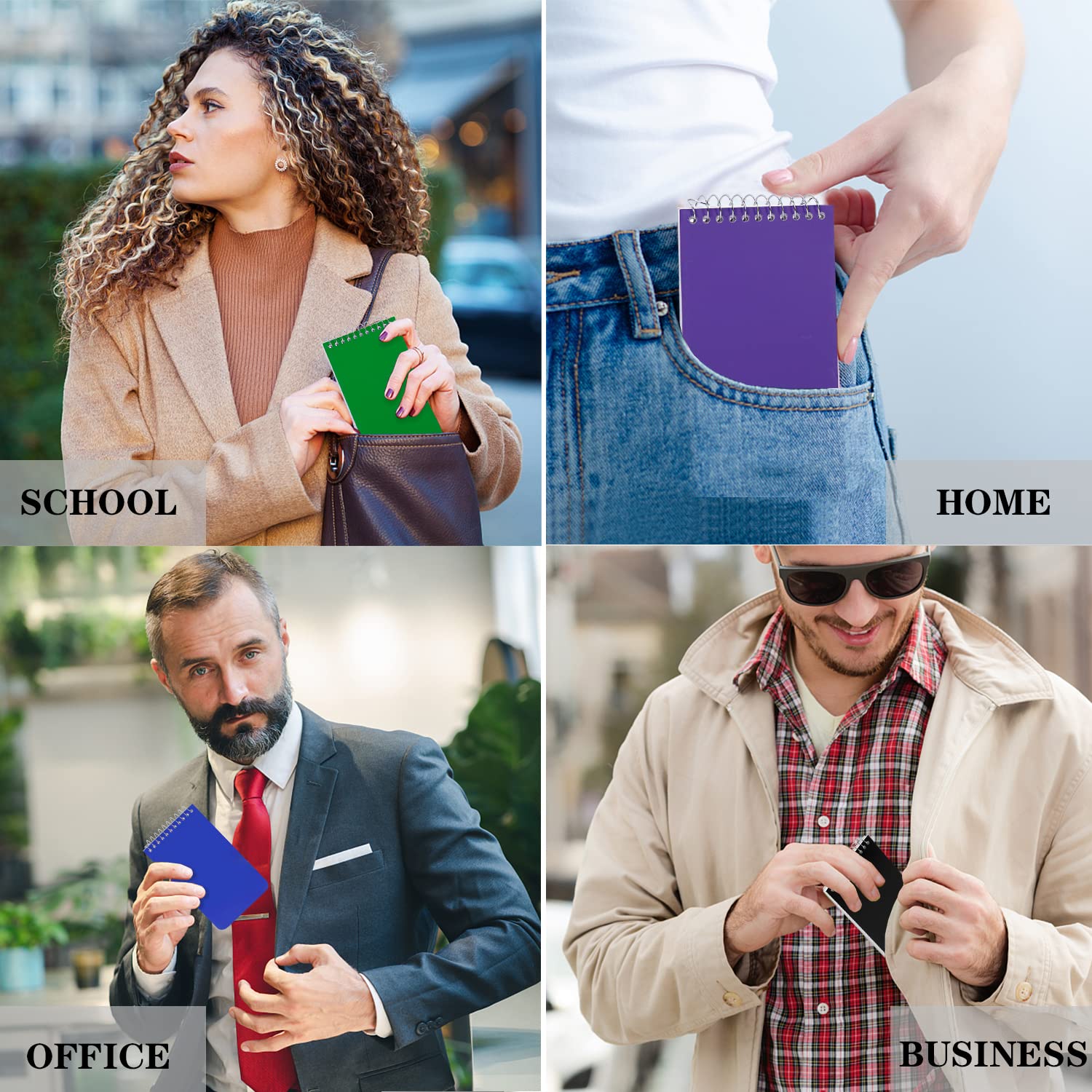 XiQiDianr Piccoli quaderni, taccuino tascabile 3 x 5, blocchi per appunti a spirale, blocchi per appunti, per ufficio, casa, scuola, carta a righe universitarie, mini blocco note - 75 fogli per