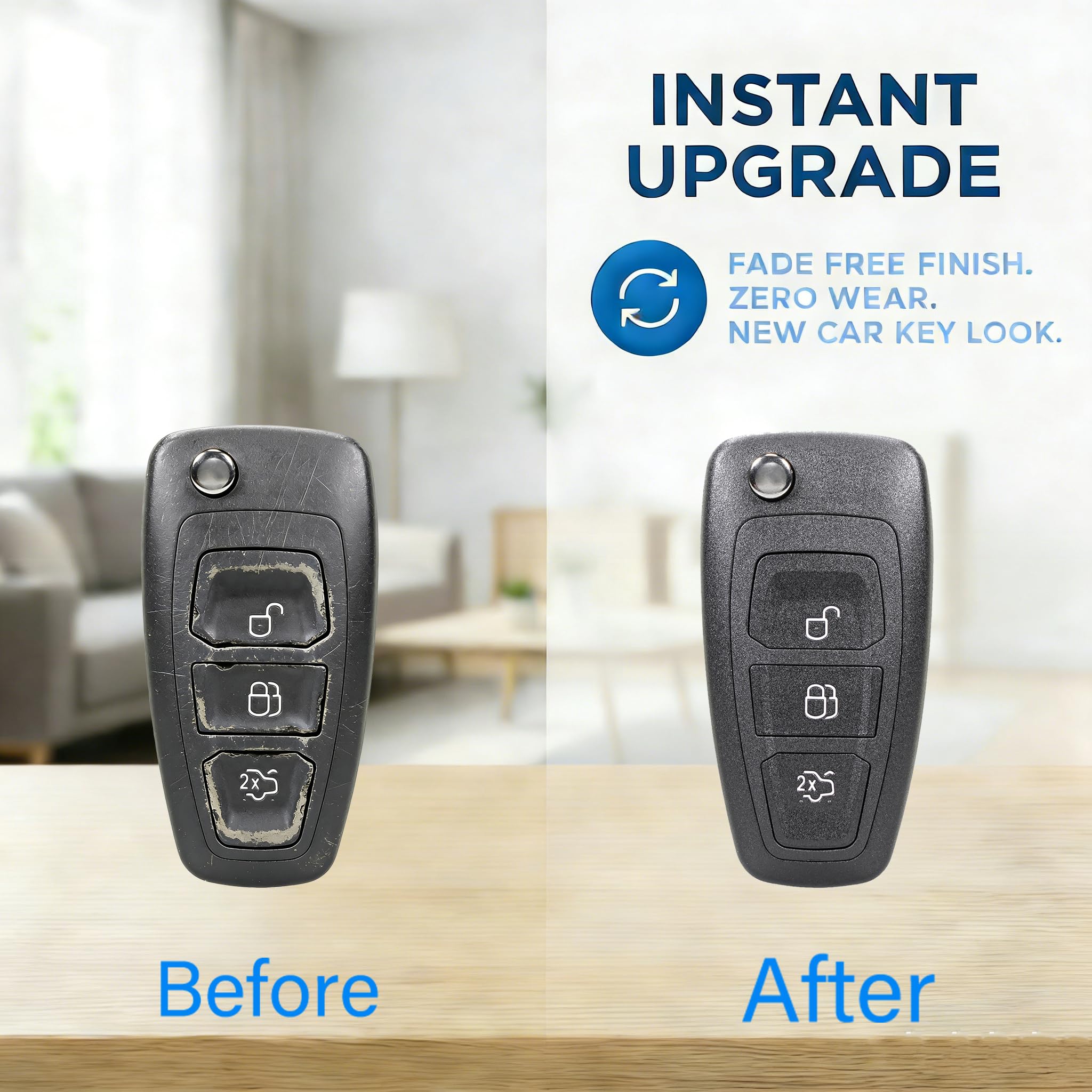 3 Buttons 433MHZ Car Key Fob with 4D83/63 Chip for Ford, Remote Control Key Compatible with Fiesta Mondeo Focus Kuga S-Max C-Max Galaxy Transit Connect Custom MK8 — view 5
