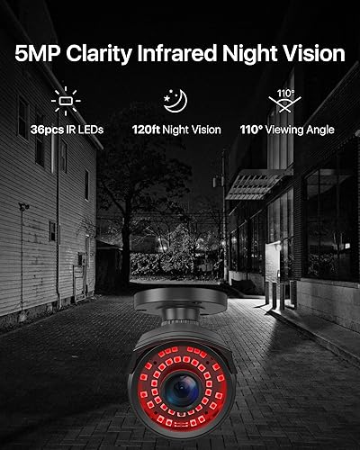 Miniatura 3 de ZOSI H.265+ Sistema de cámara de seguridad PoE de 5MP para el hogar, grabadora NVR PoE de 8 canales con disco duro de 2 TB para grabación 247, 8