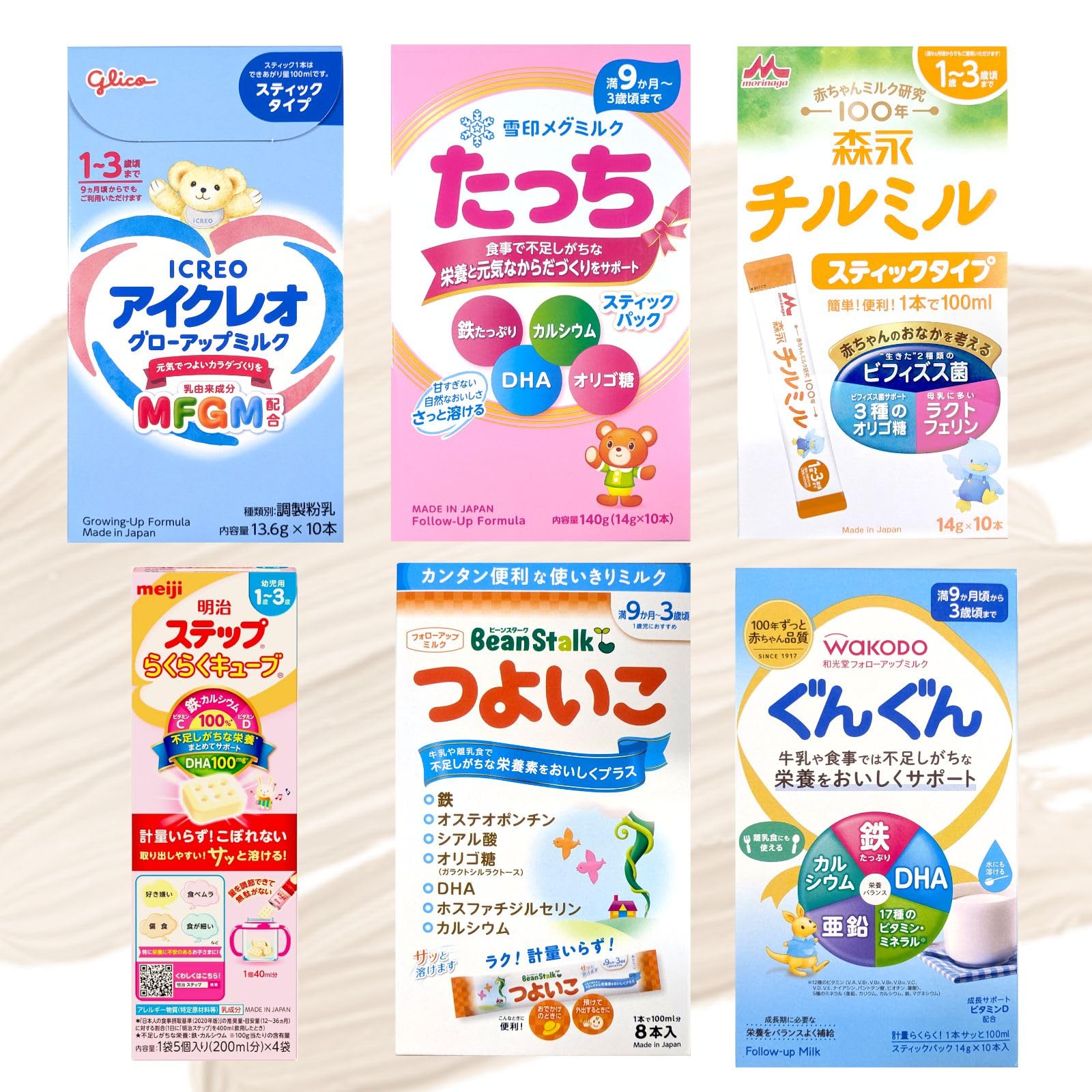 子供用品　粉ミルク　お話し中 赤ちゃん用 粉ミルク 7種類 合計13本入り お試しセット 持ち運び