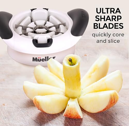 Miniatura 5 de Mueller SpeedSlice - Descorazonador de manzana y pera, resistente, cubierta de seguridad adjunta protege los dedos mientras está en uso y cuchillas