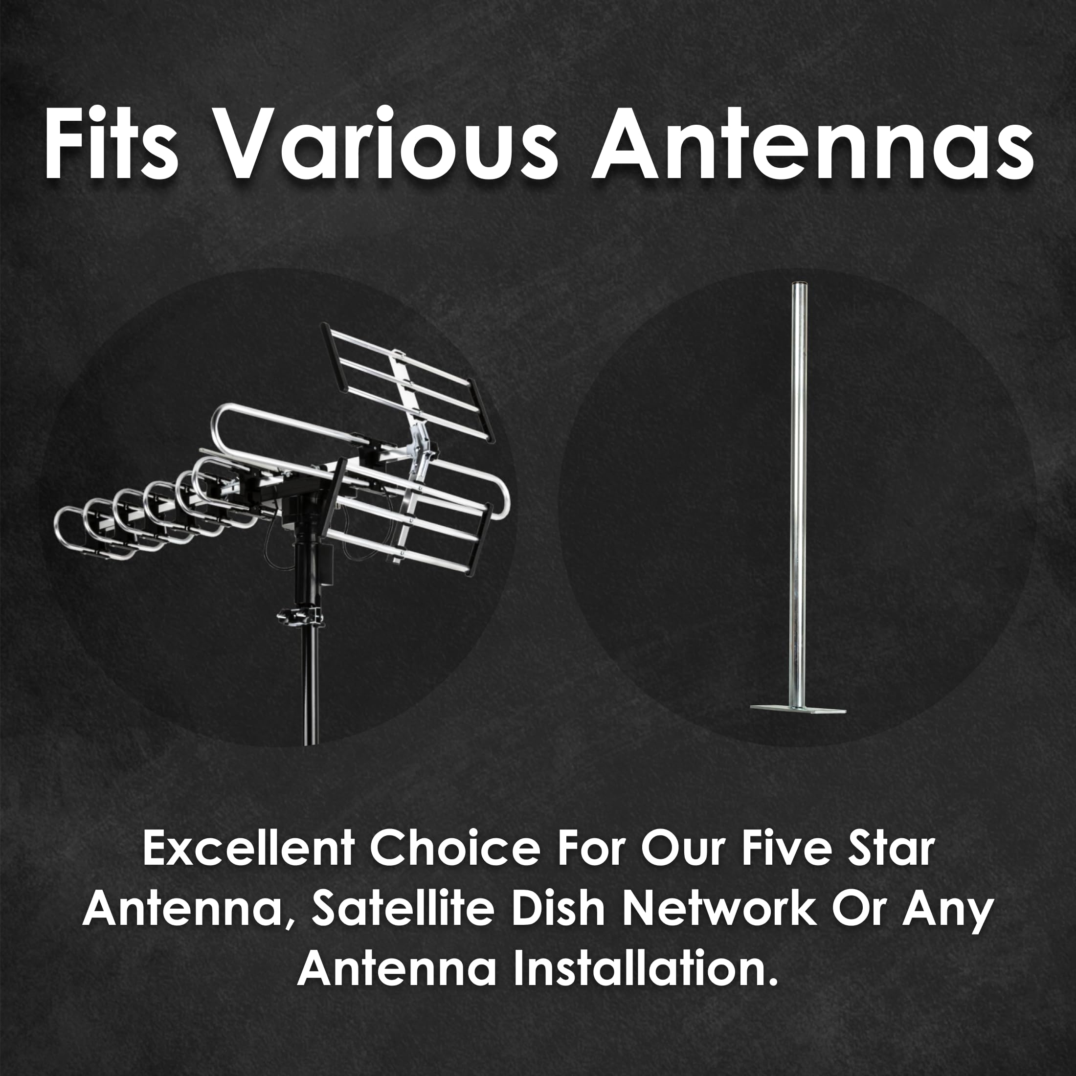 Five Star Kit de montage d'antenne TV pour antenne parabolique, résistant aux intempéries, structure solide, installation facile pour toit et mur avec matériel inclus