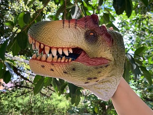 Miniatura 2 de Gemini&Genius Marionetas de mano de dinosaurio, juguetes de miedo, marionetas de cabeza de animal de goma suave, piscina, playa, baño, juegos de rol