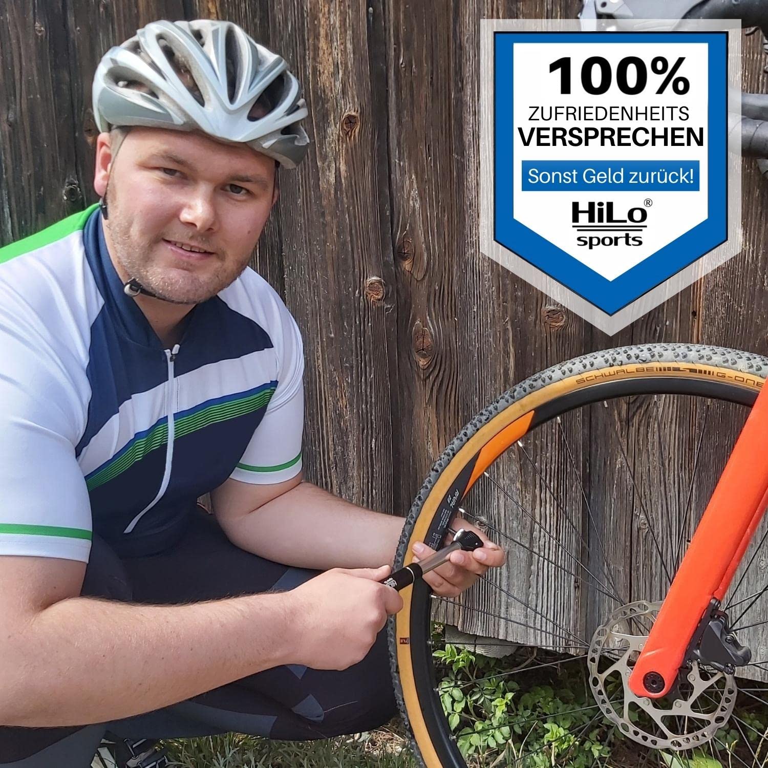 HiLo Sports Mini pompa ad aria in alluminio per bicicletta – [per tutte le valvole] – Pompa per bicicletta piccola – extra piccola per bicicletta con supporto e viti