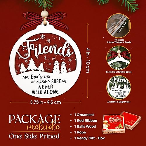 Miniatura 2 de Adorno de amistades, 2 capas de adornos de Navidad para amigos, regalo de Navidad para mujeres, adornos de amistad para mujeres, regalo de Año