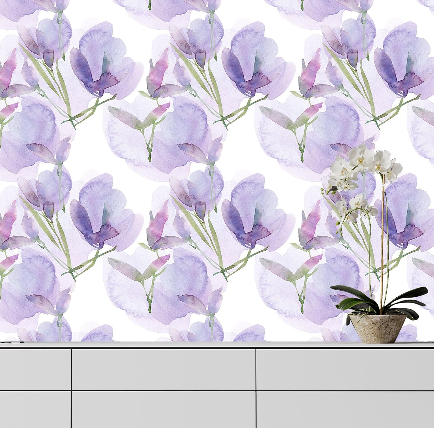 Large Floral Peel and Stick Wallpaper Contact Paper Removable Leaf Boho Easy Peel Off Vinyl Wall Paper Self Adhesive for Bedroom Living Cabinet Room 17.7in x 32.8ft