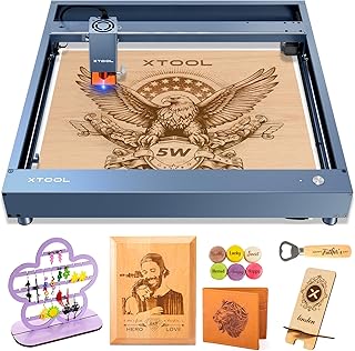 xTool D1 Pro Laser Engraving Machine, 5W Output Power Laser Cutter and Laser Engraver for Beginners, Higher Accuracy Laser Engraver for Wood and Metal, Leather, Acrylic, Glass etc