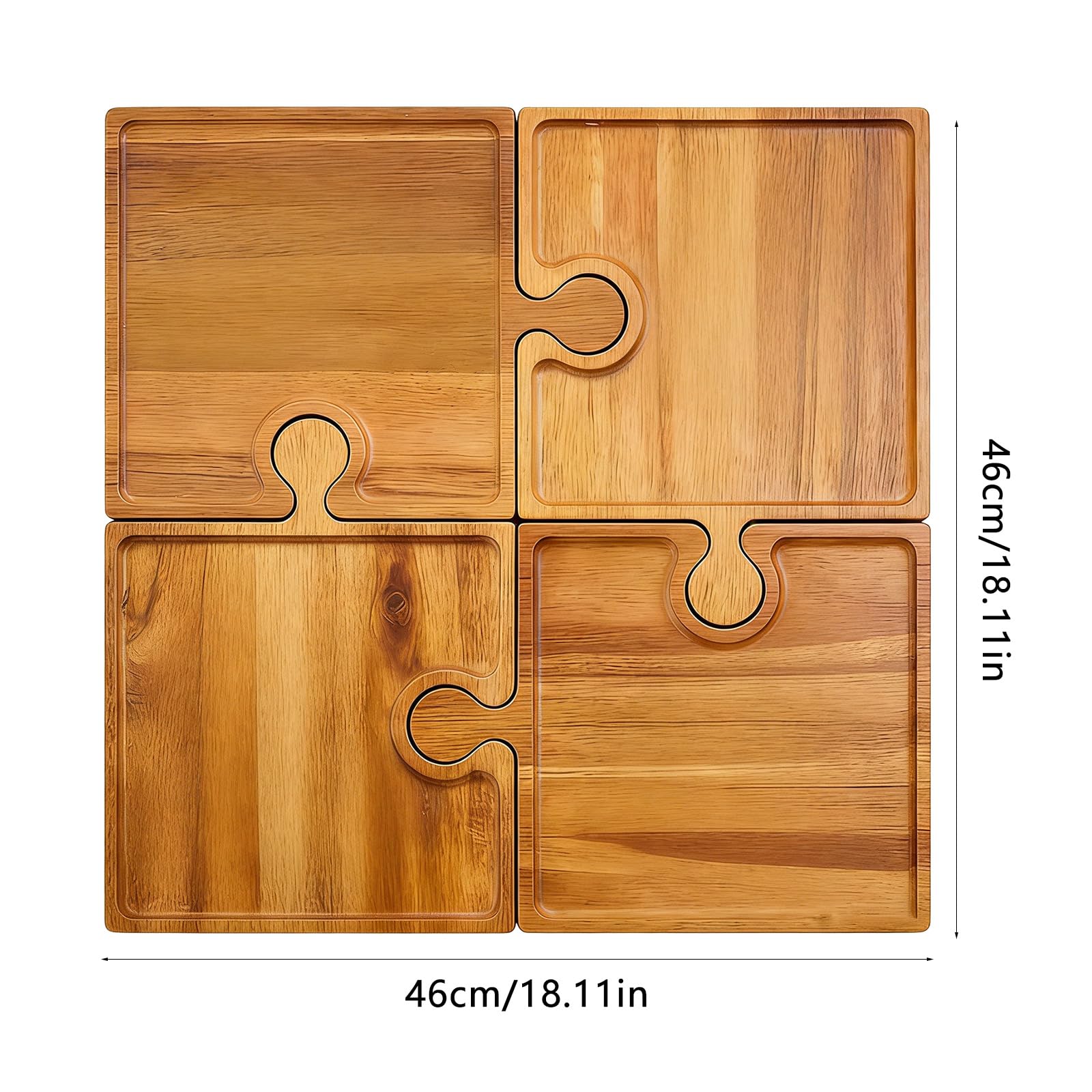 Juego de 4 tablas de embutidos de madera de fácil montaje, perfecto para entretenimiento y presentaciones, bandeja ideal para servir queso, carne, frutas y aire acondicionado