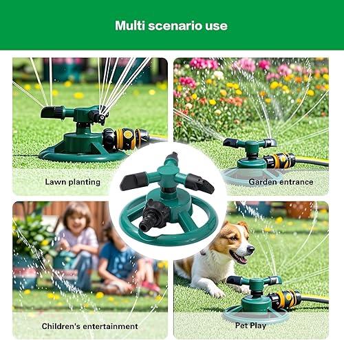 Miniatura 3 de Aspersor de césped, rociadores para patio, rociadores automáticos de agua de jardín, sistema de riego de césped, rotación de cobertura de área