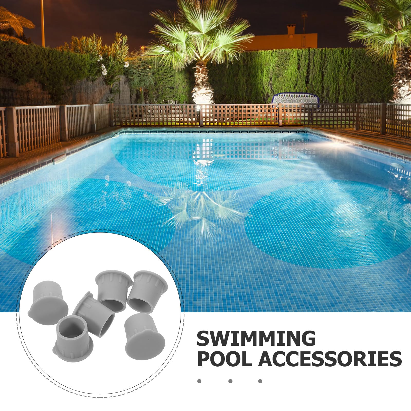 COLLBATH 20 Tapas para Agujeros de Vallas de Piscina, Cubiertas de Anclaje de plástico Resistentes a la Intemperie para Fundas de Suelo de 1 Pulgada, Tapones para Agujeros de Postes para Vallas de
