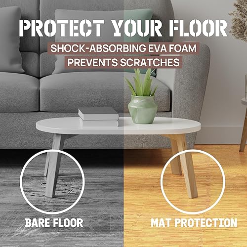 Miniatura 6 de Yes4All Tapete protector de rompecabezas de grano de madera de 48 pies cuadrados, baldosas de espuma EVA entrelazadas con borde para el hogar