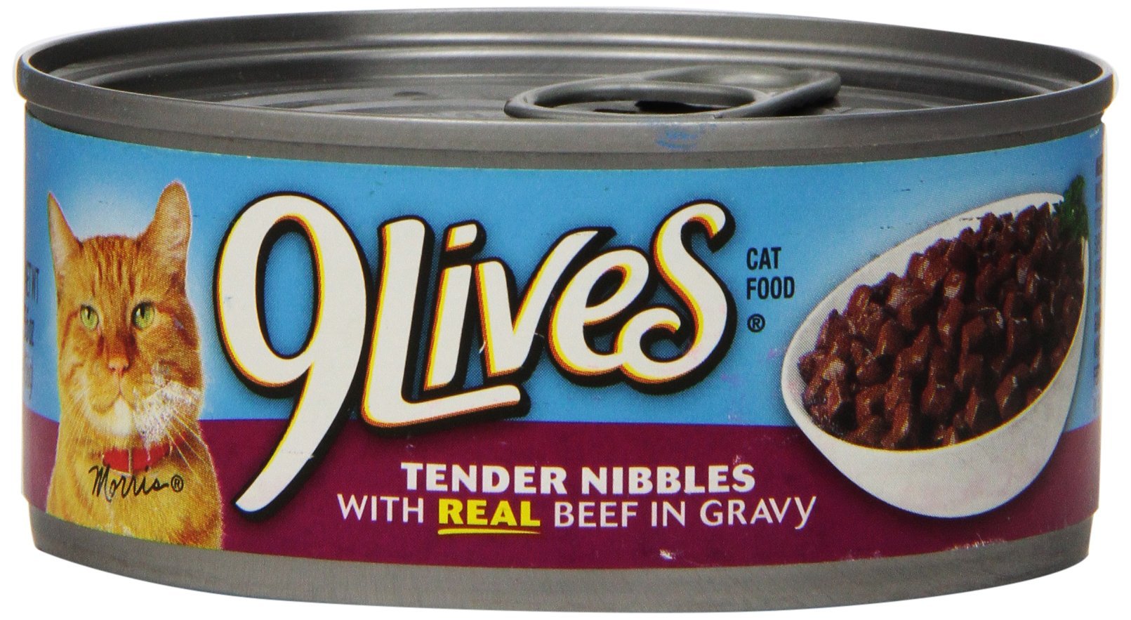 9LivesTender Morsels With Real Beef In Sauce Wet Cat Food, 5.5 Ounce Can (Pack of 24)