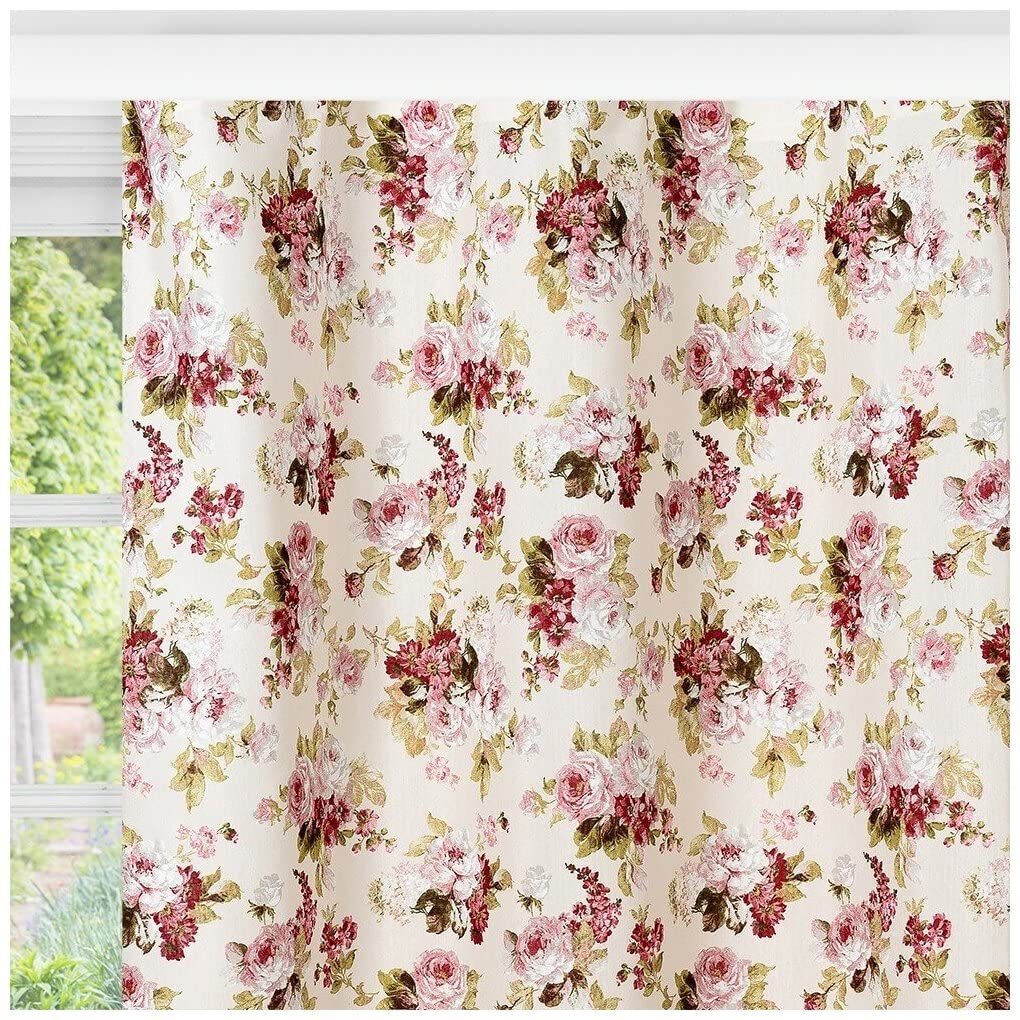 FASHION POINT 3D Flowers Digital Printed Polyester Fabric Curtains for Bed Room Kids Room Living Room Color Maroon Window/Door/Long Door (D.N.65) (4 x 5 Feet (size: 48 x 60 Inch) Window, 2)