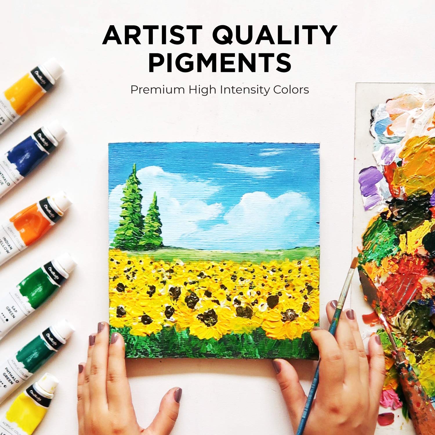 Chalkola Acrylic Paint Set for Adults, Kids and Artists 64 Acrylic