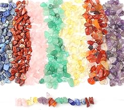 HERZONE Approx 430pcs Natural Gemstone Beads 7 Chakras Strand Beads for Bracelet Necklace Jewelry Making (7 Chakras)