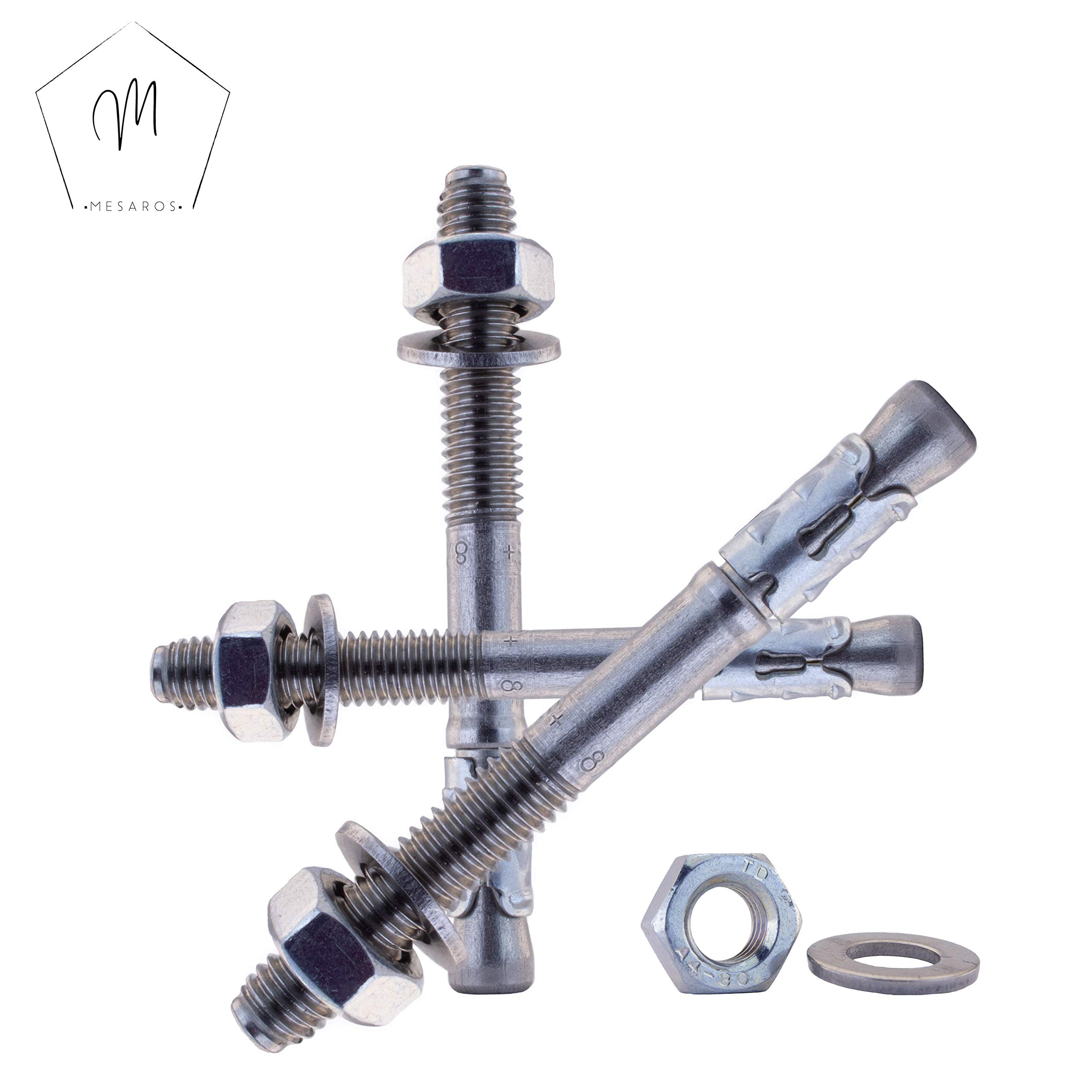 Bolzenanker M8x165 mm aus Edelstahl A4 (20 Stück) | Keilanker - Schwerlastanker - Ankerbolzen - Schwerlastdübel von MESAROS®