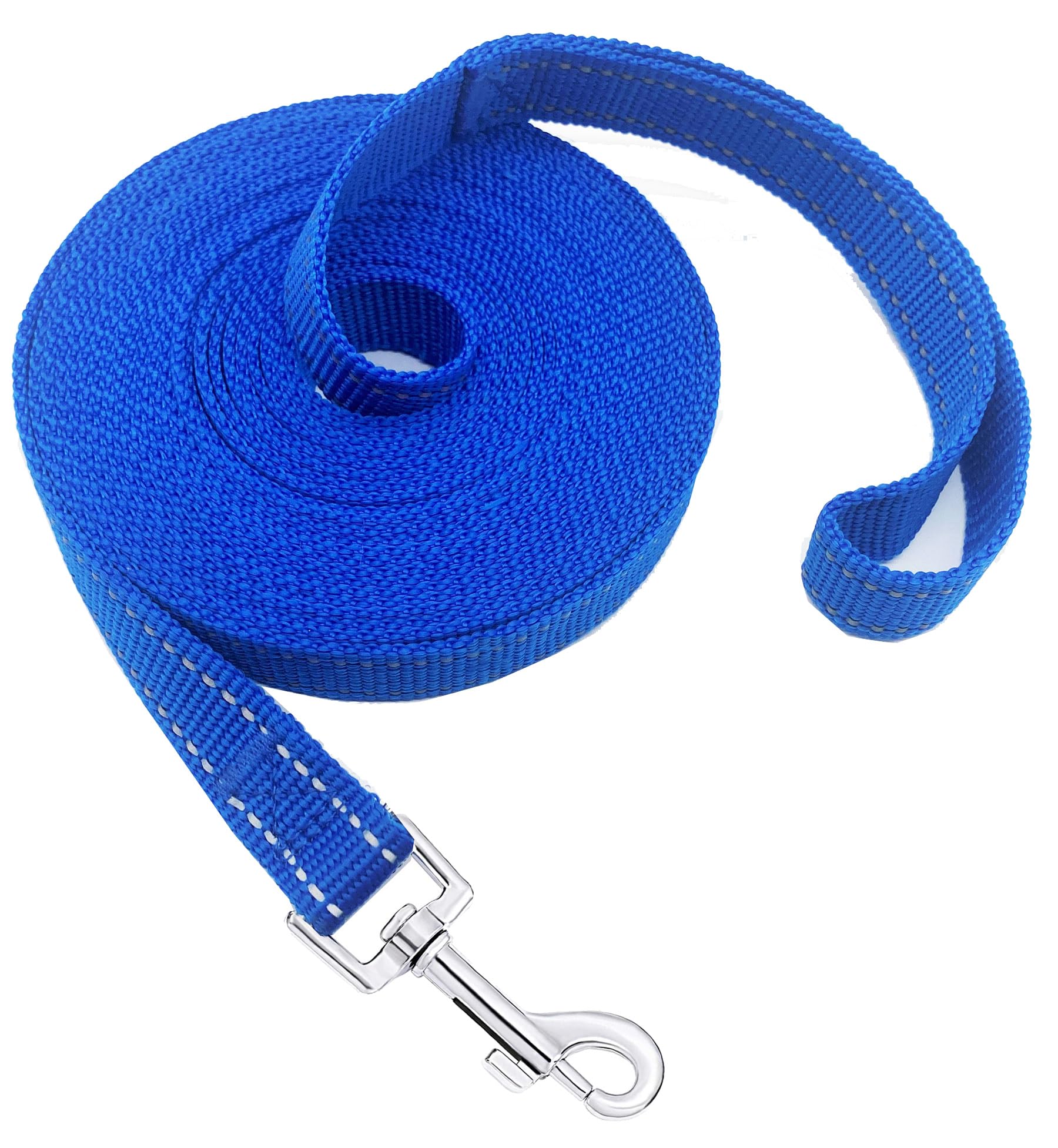 Nylon Training Dog Leash for Small Medium Dogs, 15ft 20ft 30ft 50ft 100ft Reflective Long Leash Dog/Puppy Lead for Obedience Recall Training, Camping