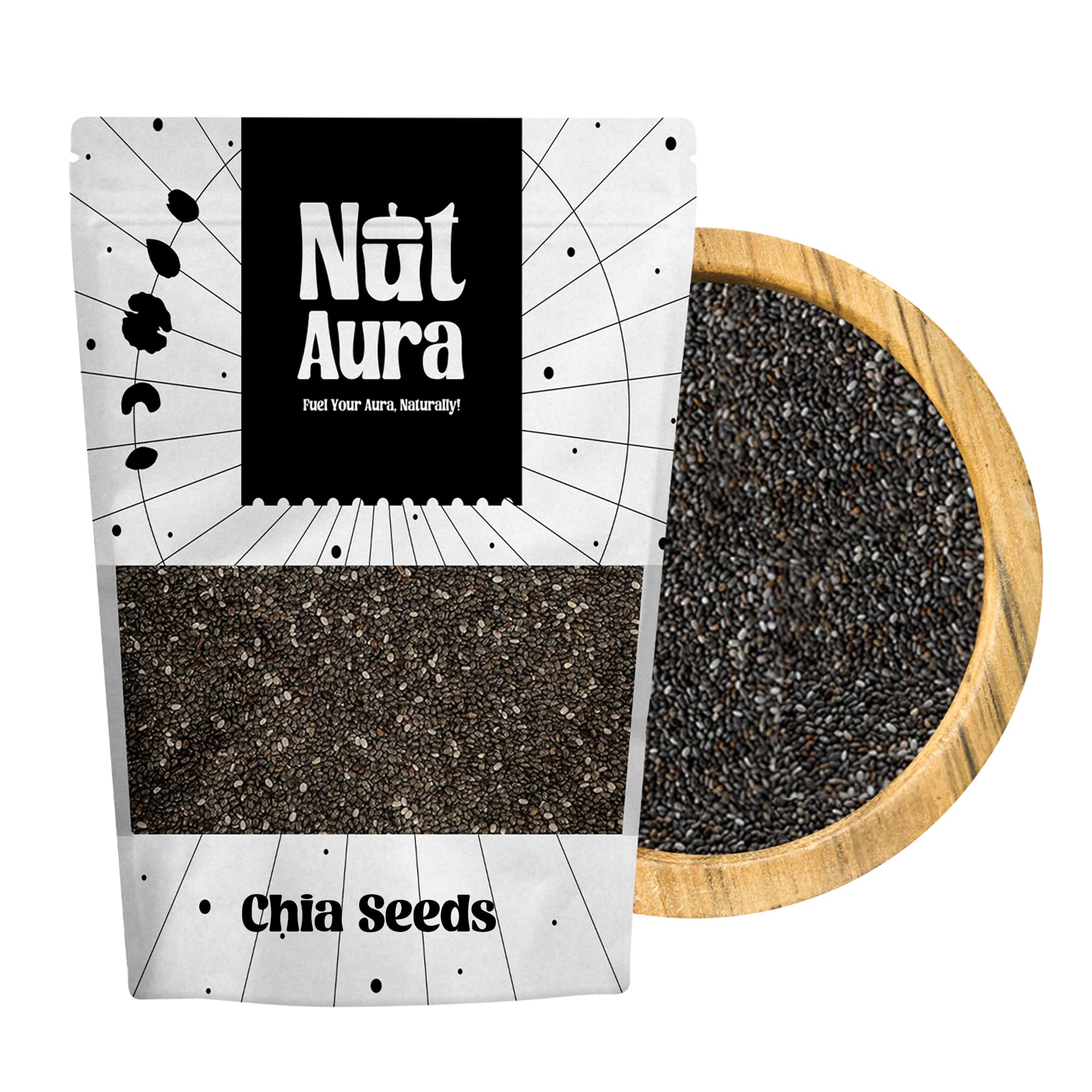 Nut Aura 800 gms Chia Seeds | Supports digestion & weight loss | Raw superfood seeds | Rich in Omega-3 & fiber | Ideal for smoothies, puddings, baking