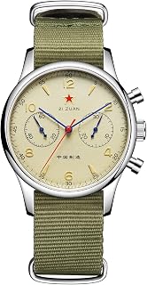 Seagull 1963 Mechanical Watch for Men, 40mm Sapphire Pliot Chronograph, ST1901 Movement, Stainless Steel,Manual Winding Retro Mens Watches