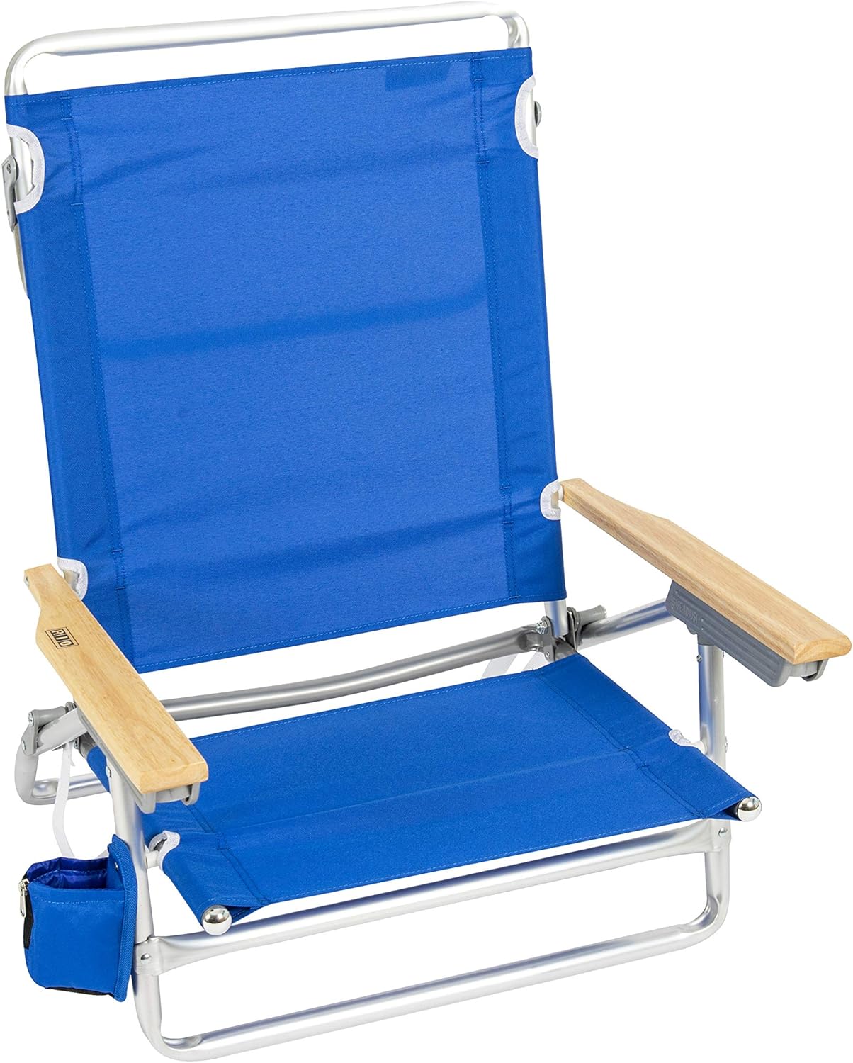 RIO beach Classic 5-Position Lay-Flat Folding Beach Chair, 30.8" x 24.75" x 29.5", Pacific Blue