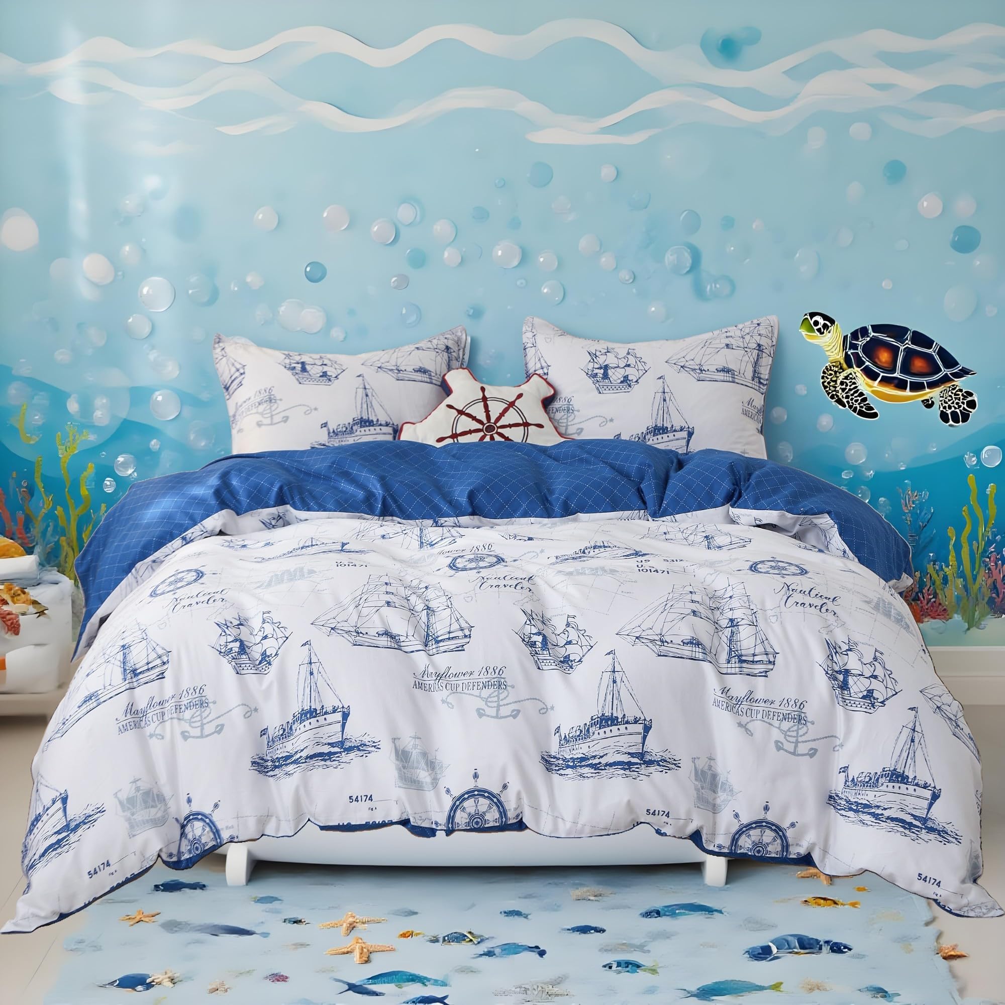 Simple&Opulence Organic Cotton Duvet Cover Sailboat