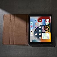 Vista 6 de Gexmil Funda para iPad de 9ª/8ª/7ª generación (2021/2020/2019), funda de cuero genuino de 10.2 pulgadas, funda de piel de vaca con función