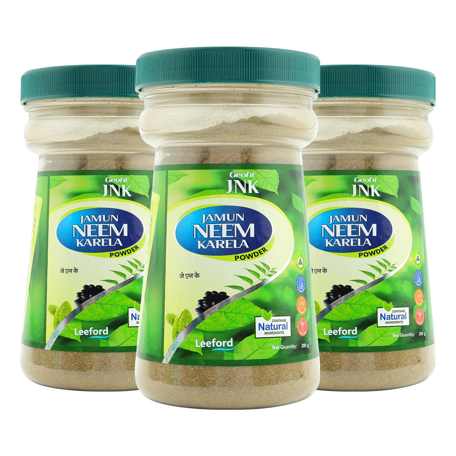 Geofit JNK Powder- Ayurvedic Blend of Jamun, Neem & Karela | Helps Regulate Sugar & Boost Immunity | Improve Digestion &