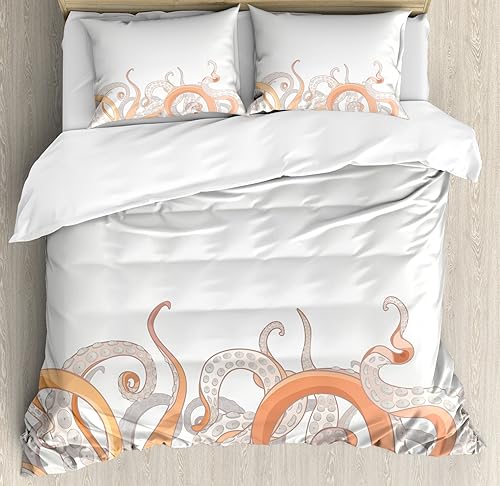 Miniatura 126 de Ambesonne - Funda de edredón multicolor disponible en tres tamaños y en diferentes colores, Tela, Beige, King