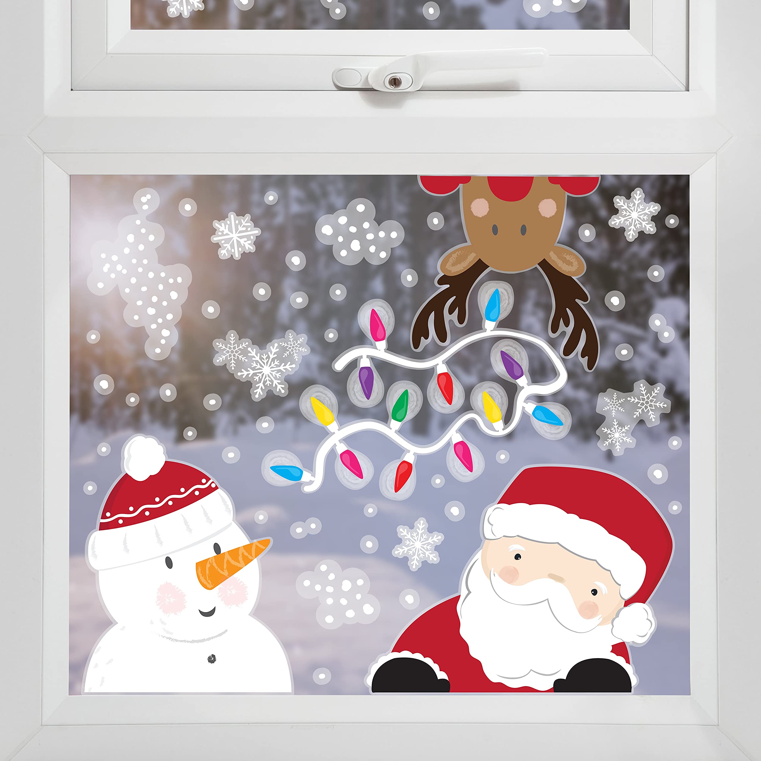 Ginger Ray Santa and Reindeer Christmas Window Stickers
