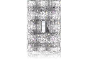 Bling Silver Rhinestone Light Switch Cover; Aesthetic Crystal Sparkle Wall Plate Cover