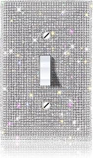(1PCS) Bling Silver Rhinestone Light Switch Cover Shiny Crystal Sparkle Wall Plate Cover
