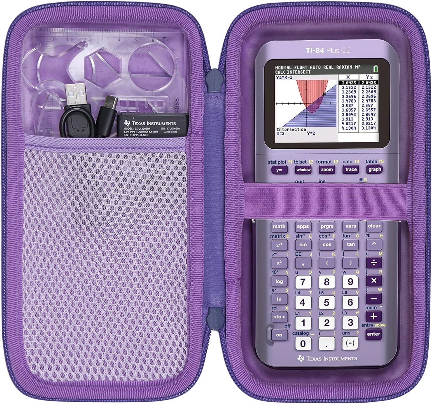 co2CREA Carrying Case for Texas Instruments TI-84 Plus CE Python Enhanced/TI-84/TI-Nspire CX II CAS/TI-Nspire CX II/TI-83 Plus/TI-89 Titanium/TI-85/TI