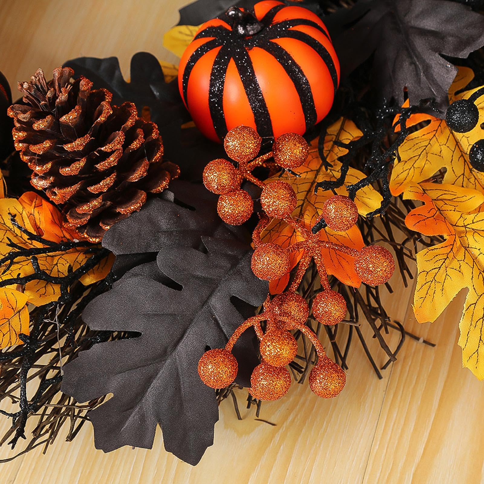 Wianek Na Halloween Z Dynią Rustykalna świąteczna i dekoracja domu