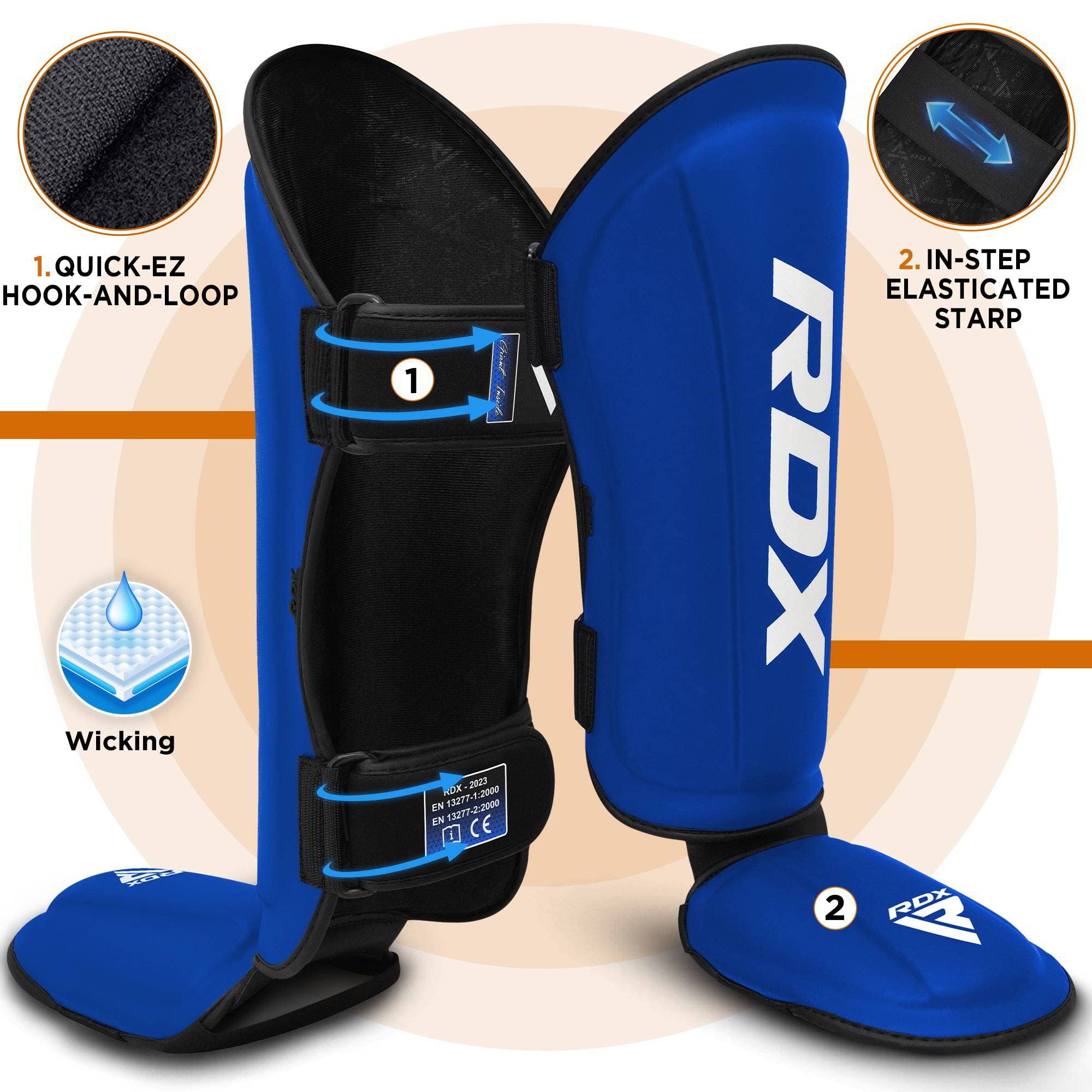 RDX Shin Guards Kickboxing Muay Thai, SATRA SMMAF Approved, Premium Maya Hide Leather, Leg Instep Protection Pads - Image 2
