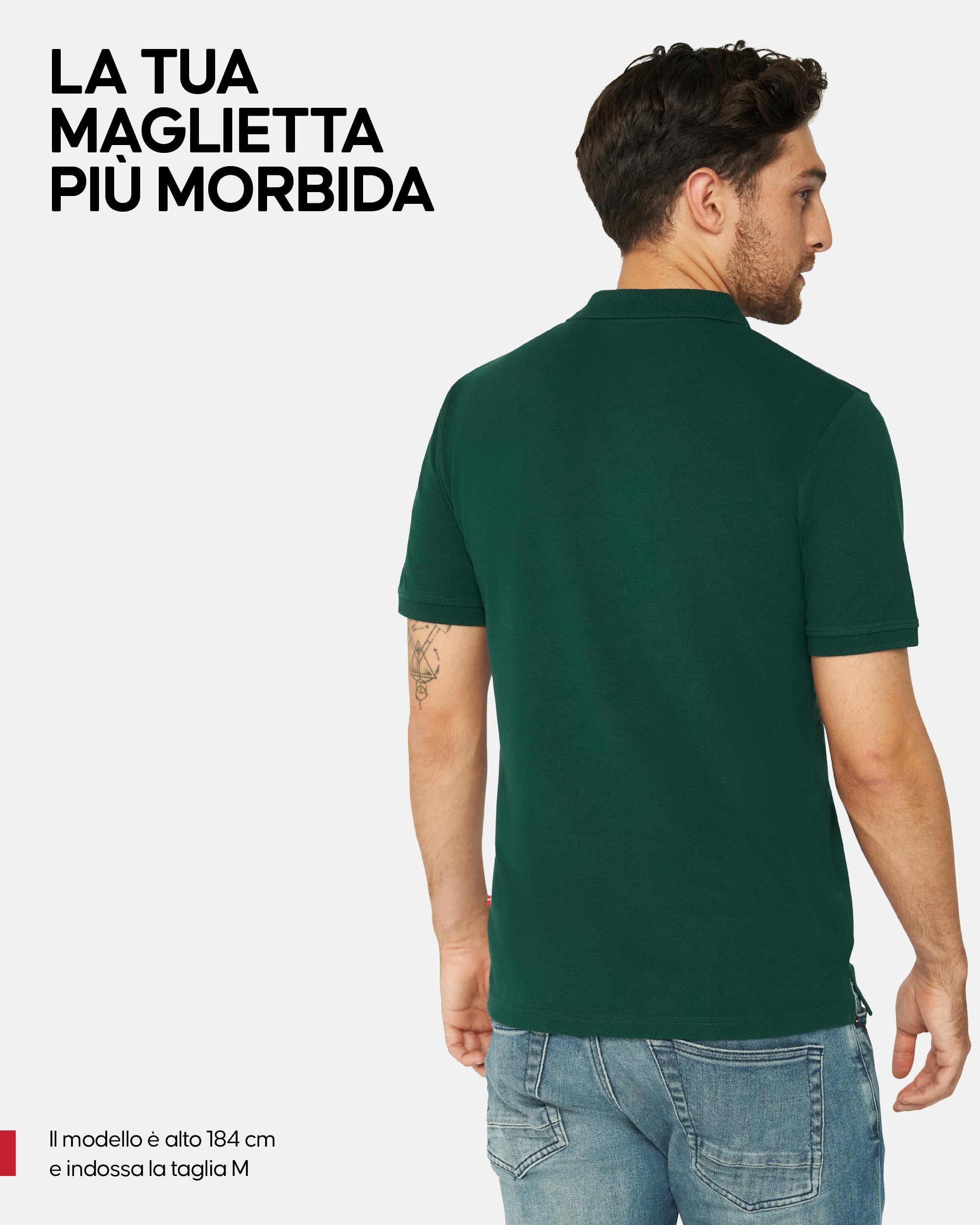 DANISH ENDURANCE Polo Uomo Manica Corta in Cotone Biologico Premium, Polo T-Shirt Uomo, Casual, 1 o 2 Paia