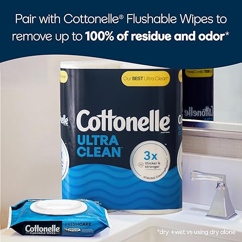Miniatura 8 de Cottonelle Papel higiénico ultra limpio con textura de limpieza activa, 32 megarrollos familiares (32 megarrollos familiares  176 rollos regulares)