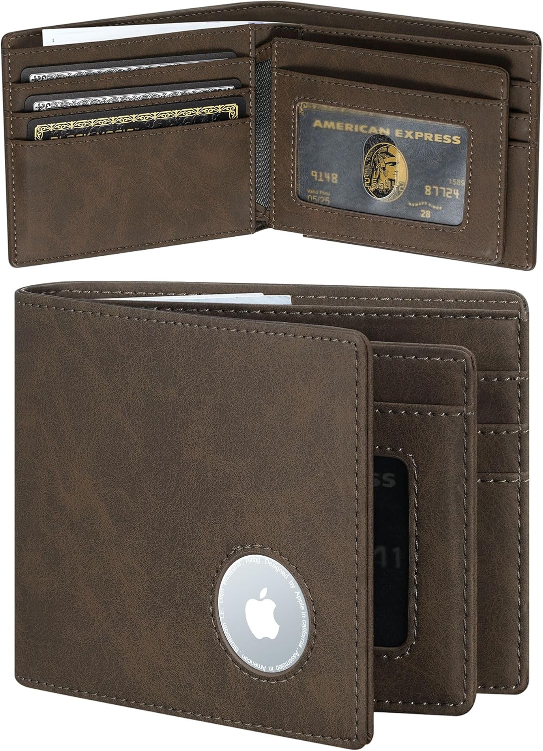 furid Airtag Wallet Men Slim: Men's Air Tag Wallets with Airtag Holder - Minimalist RFID Front Pocket Card Holder Gift for Man Husband at Anniversay Brithday