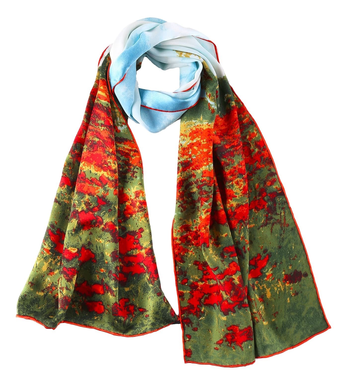 Long Charmeuse Silk Scarf Classic Art Print