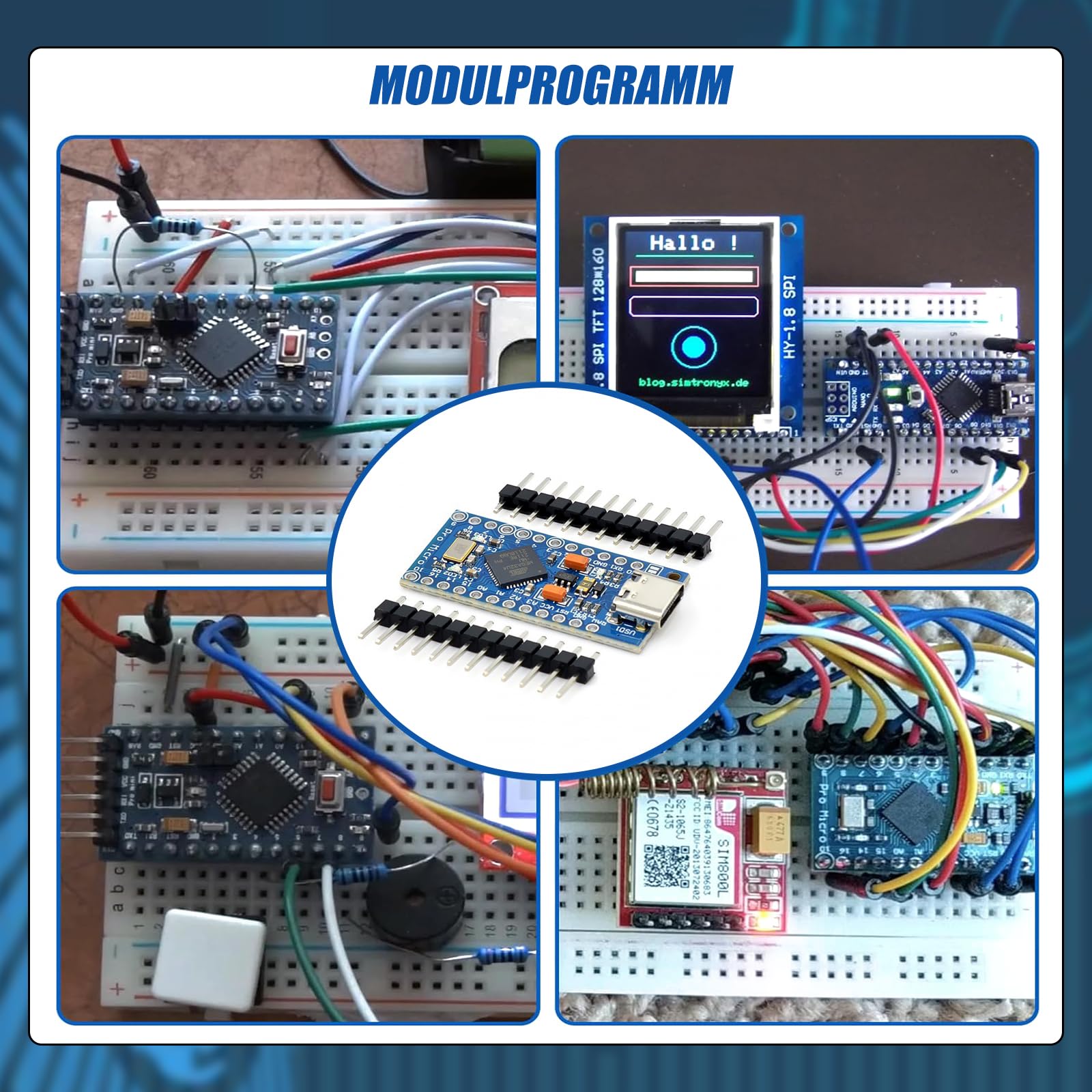 Pro Micro 32U4 5V/16MHz Entwicklerboard – Micro-U Produktbild-Vorschau 3