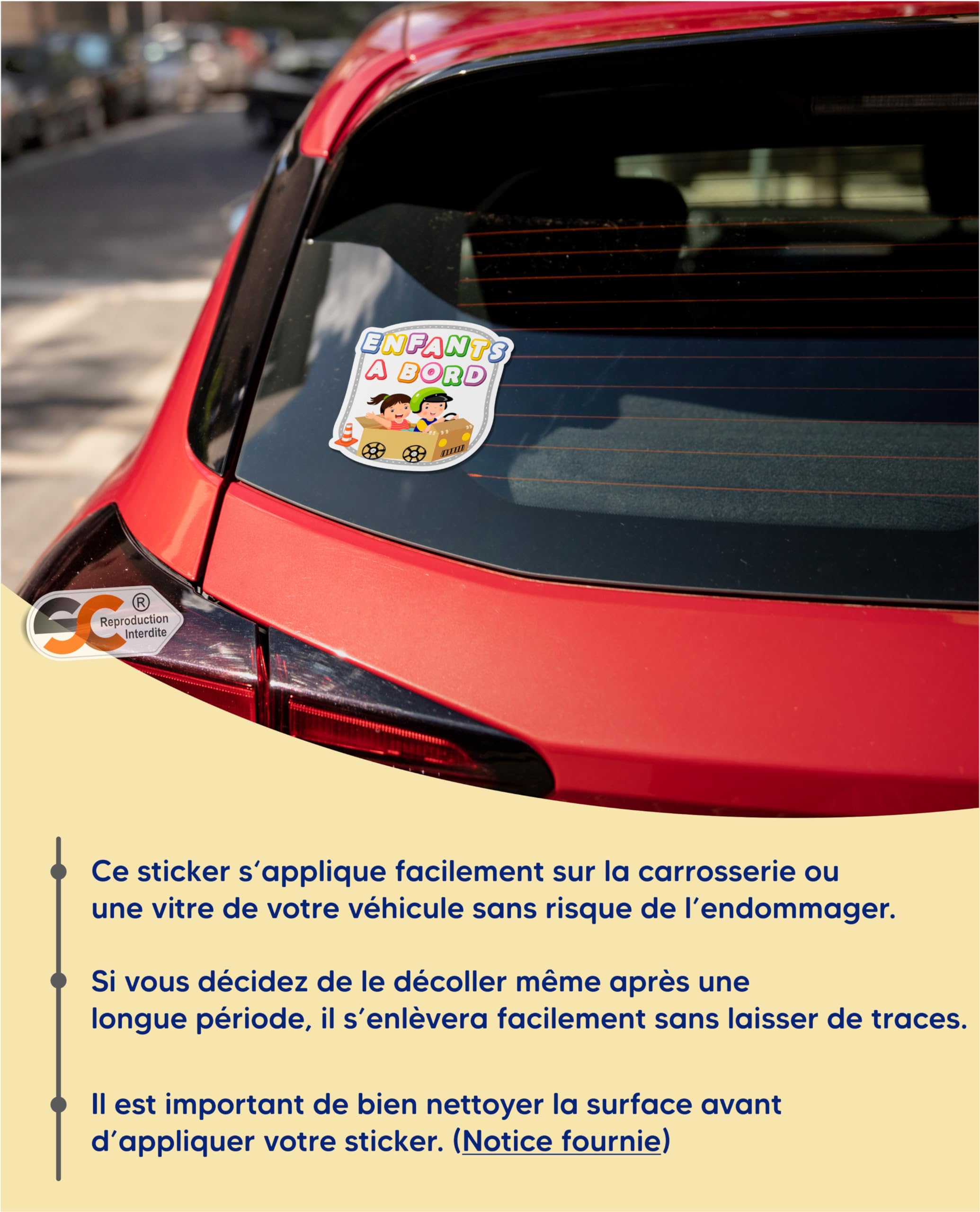 SC ® - Sticker/Autocollant - Enfants à Bord - Bébé à Bord - Fabrication