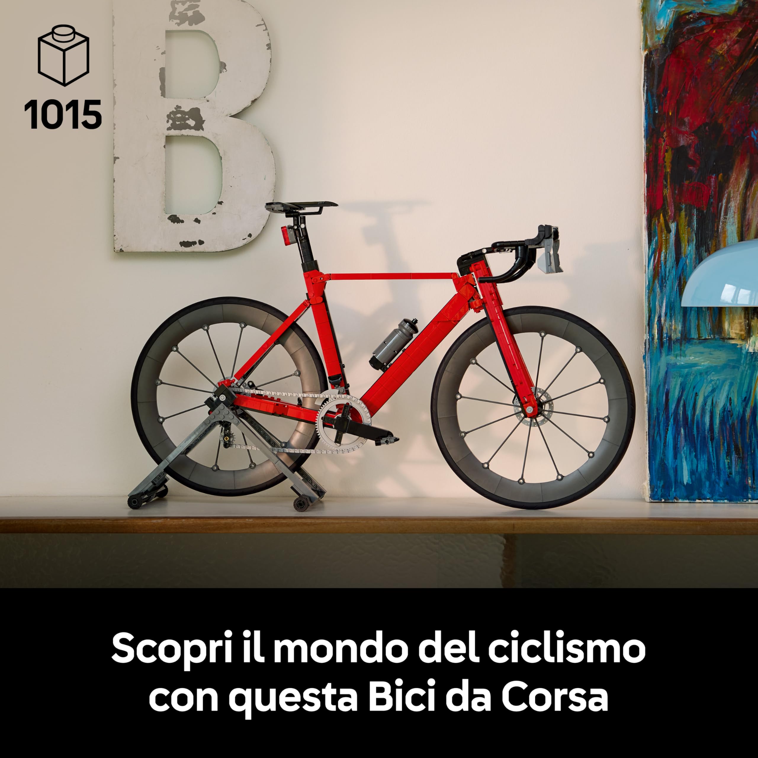 LEGO Icons Bici da Corsa - Kit Modellismo Fai da Te per Adulti - con Pneumatici in Gomma, Deragliatore e Supporto - Decorazione da Scrivania - Idea Regalo Sportiva per Appassionati di Ciclismo - 11380