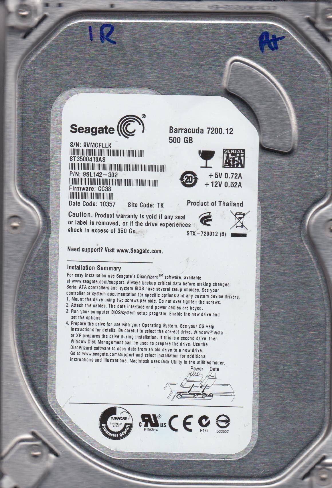 Amazon.com: Seagate ST3500418AS 500GB 7200K SATA Hard Drive