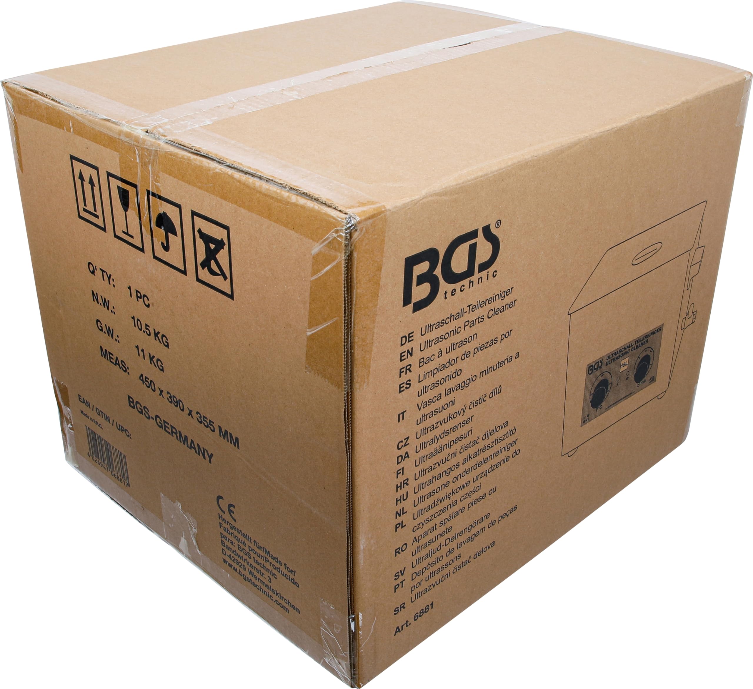 BGS 6881 | Limpiador de piezas por ultrasonido | 15 l